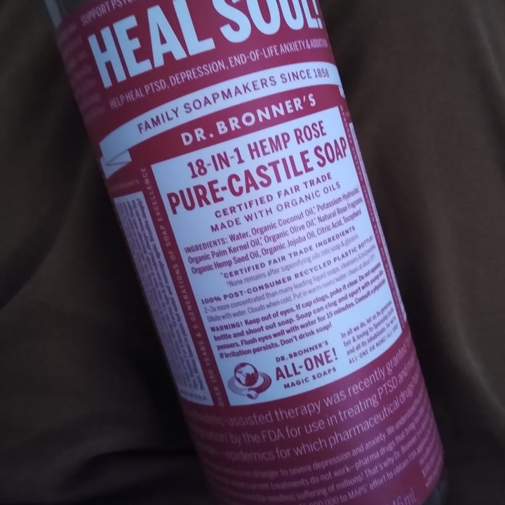 photo of Dr. Bronner's 18 in 1 Hemp Rose Pure-Castile Soap shared by @herbivourousdyrad on  09 Jan 2022 - review