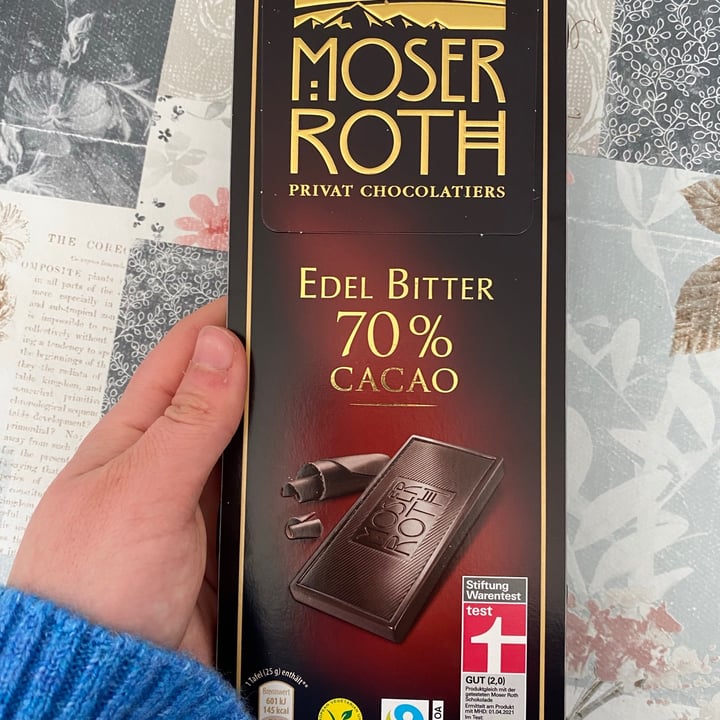 photo of Moser Roth 70% Dark Chocolate Bar shared by @ruthestella on  06 Apr 2021 - review