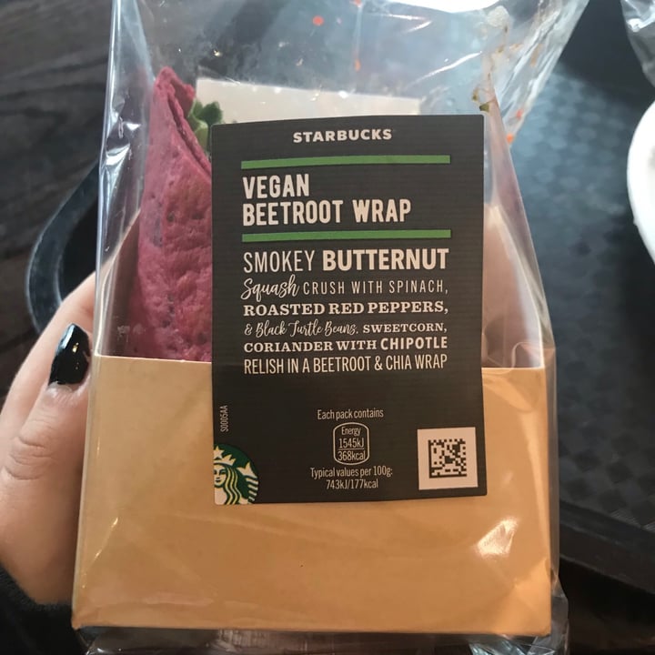 photo of Starbucks Coffee Vegan Beetroot Wrap shared by @mollyjane on  09 Sep 2020 - review
