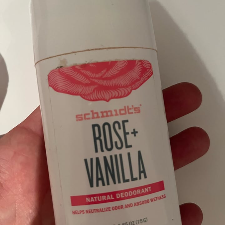 photo of Schmidt's Rose + Vanilla Deodorant stick shared by @frafri on  12 Apr 2022 - review