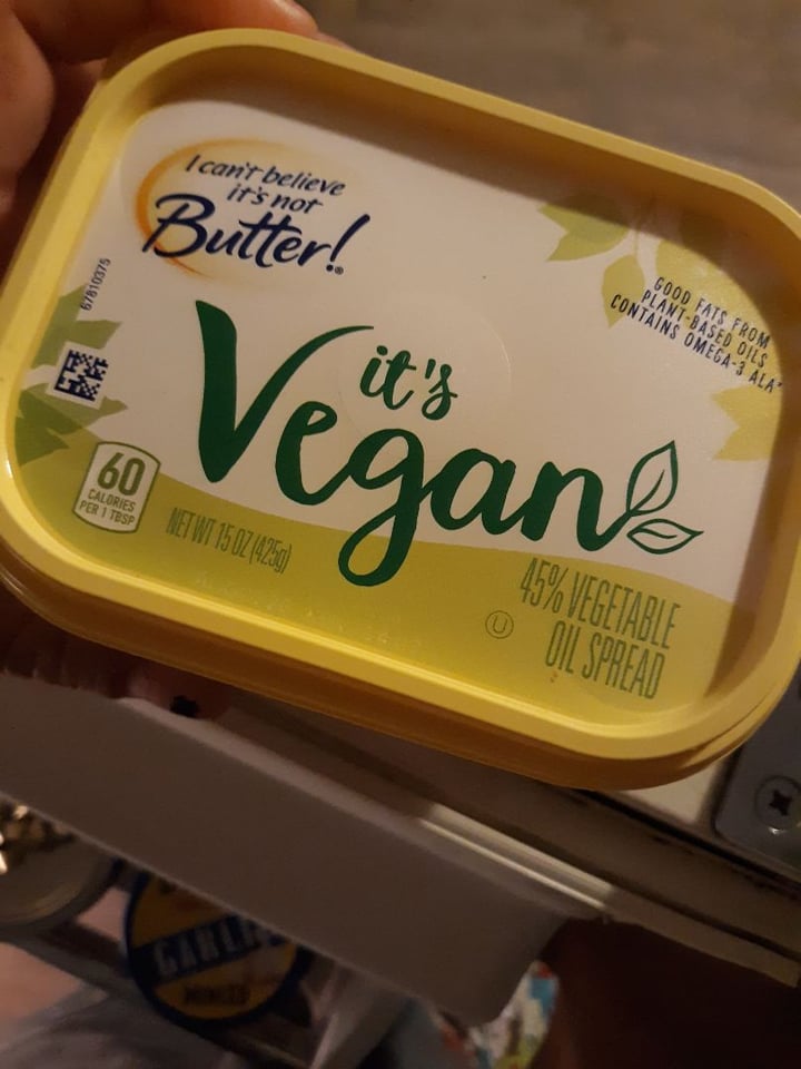 photo of I Can't Believe It's Not Butter! I Cant Believe Its Not Butter! It’s Vegan (45% Vegetable Oil Spread) shared by @theanxiousvegan on  21 Mar 2020 - review