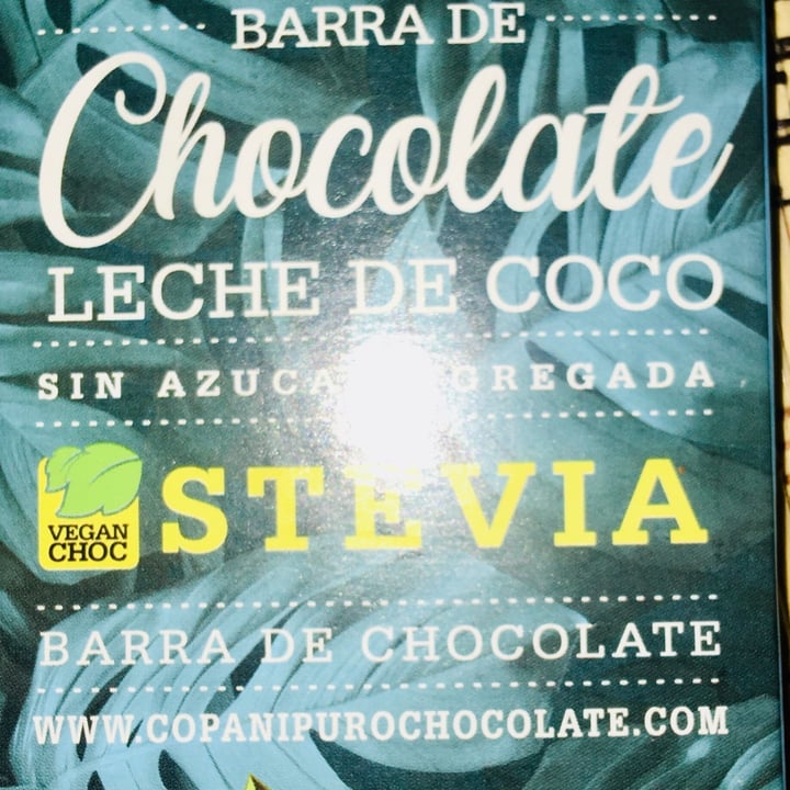 photo of Copani Barra de chocolate con leche de coco endulzado con stevia shared by @palitovegano on  15 Sep 2021 - review
