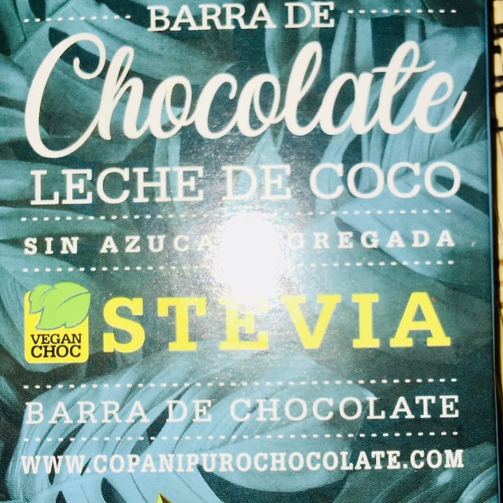 review photo of Copani Barra de chocolate con leche de coco endulzado con stevia shared by @palitovegano on 15 Sep 2021 - review