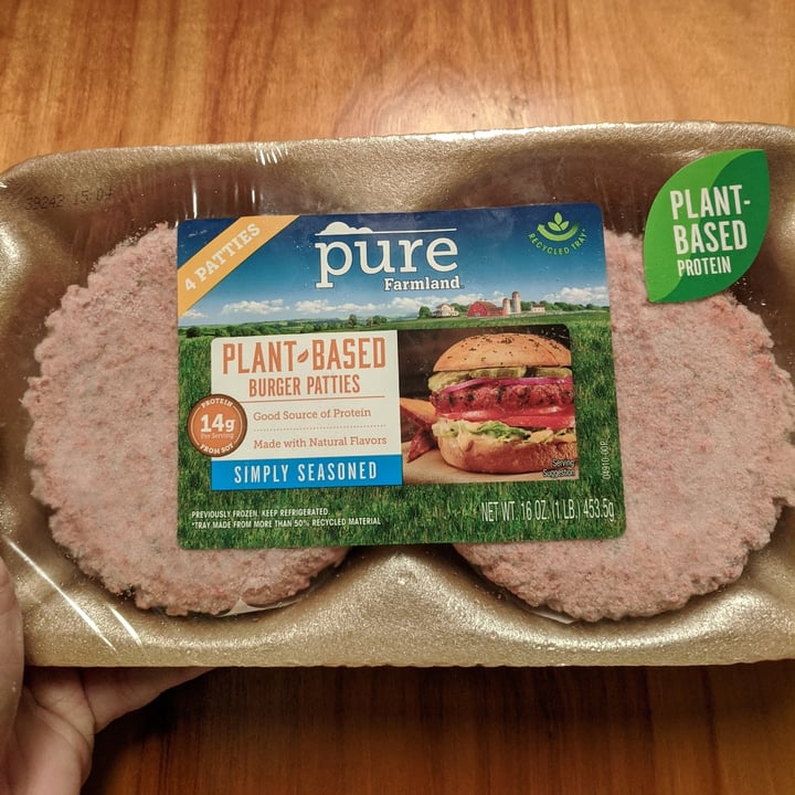 photo of Pure Farmland Burger Patties shared by @thevalleyvegan on  24 Oct 2020 - review