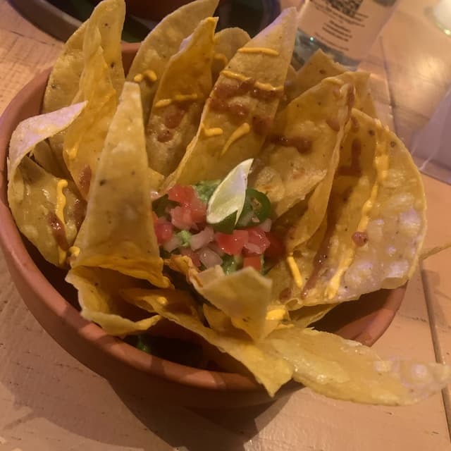 Foto del plato “Totopos y guacamole”