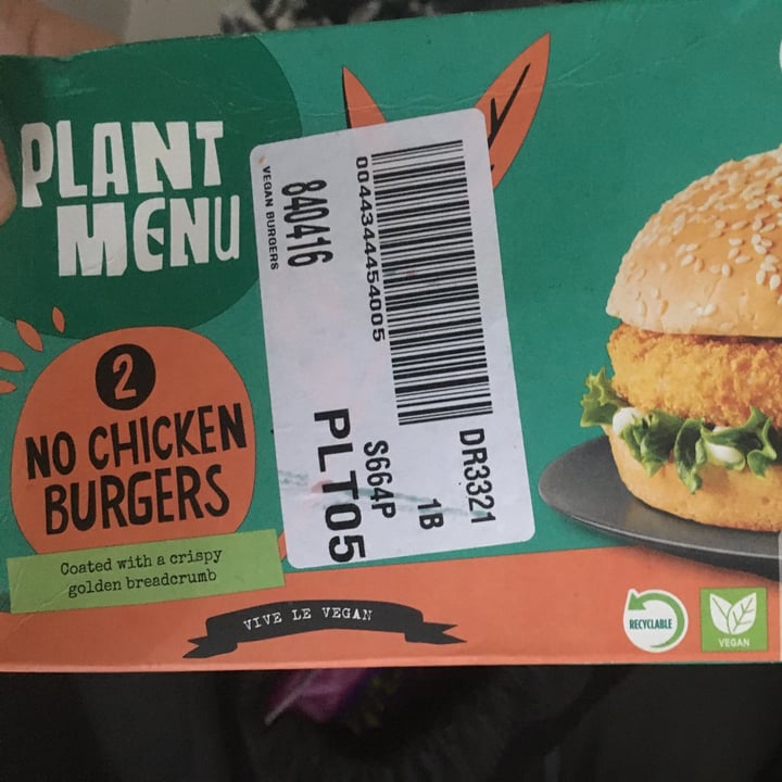 photo of Plant Menu 2 No Chicken Burgers shared by @infinitelove on  04 Jul 2021 - review
