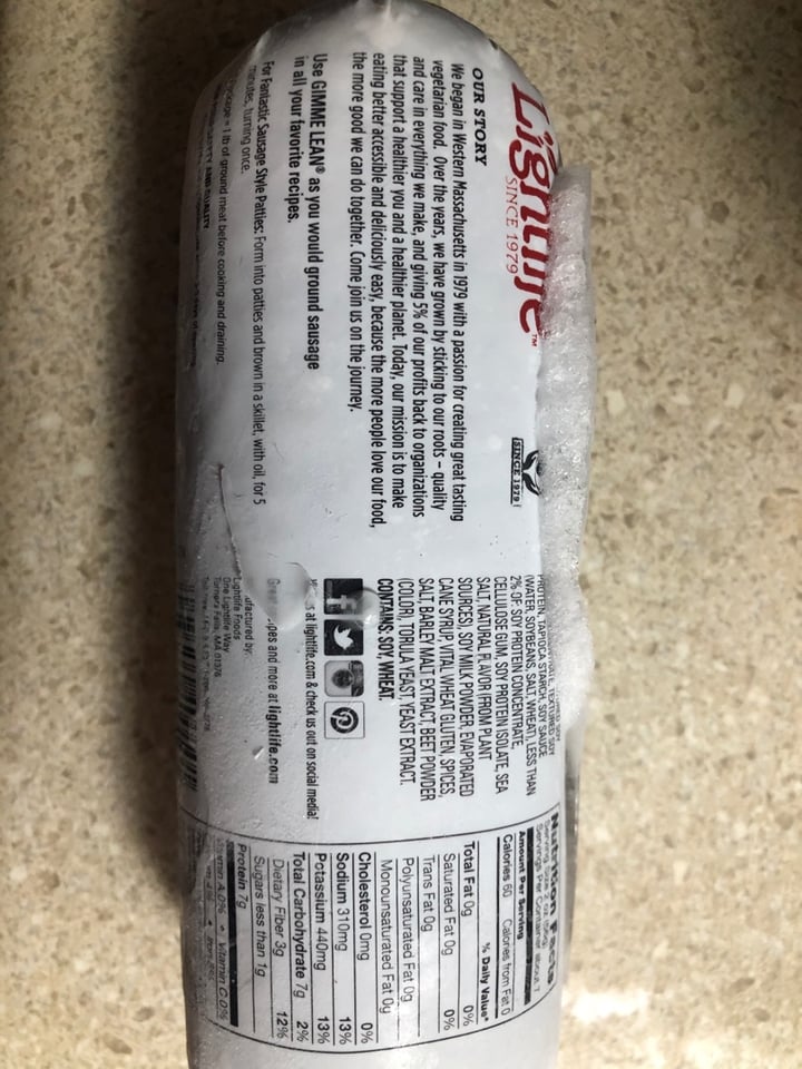 photo of Lightlife Gimme Lean Sausage shared by @bandita on  26 May 2020 - review