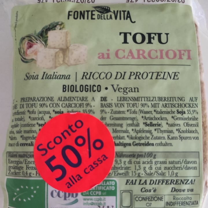 review photo of Fonte della vita Tofu Ai Carciofi shared by @linda95 on 15 Jul 2022 - review