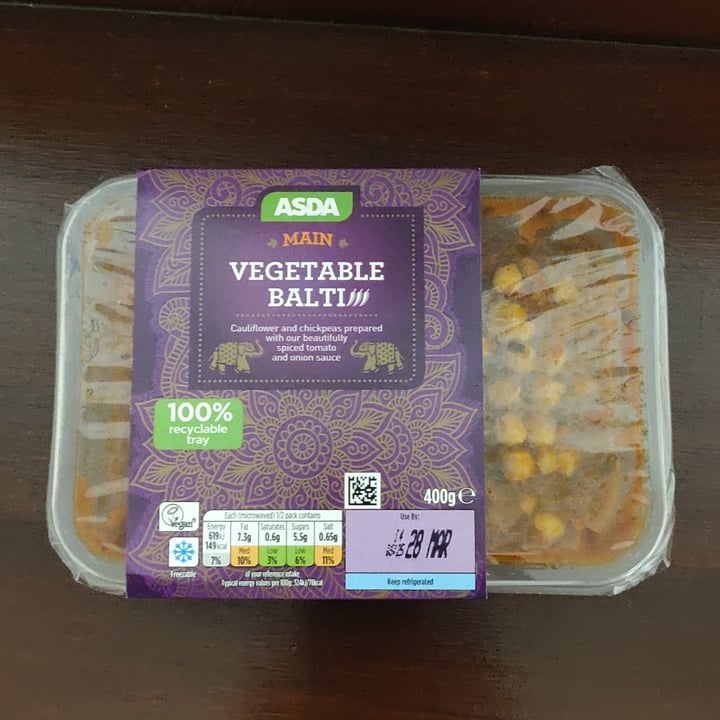 photo of ASDA Vegetable balti shared by @eamonn on  28 Mar 2021 - review