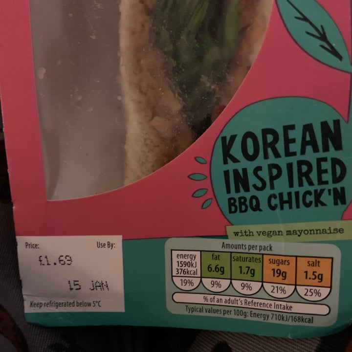 photo of Plant Menu Korean inspired bbq chick'n sandwich shared by @faunking on  14 Jan 2021 - review