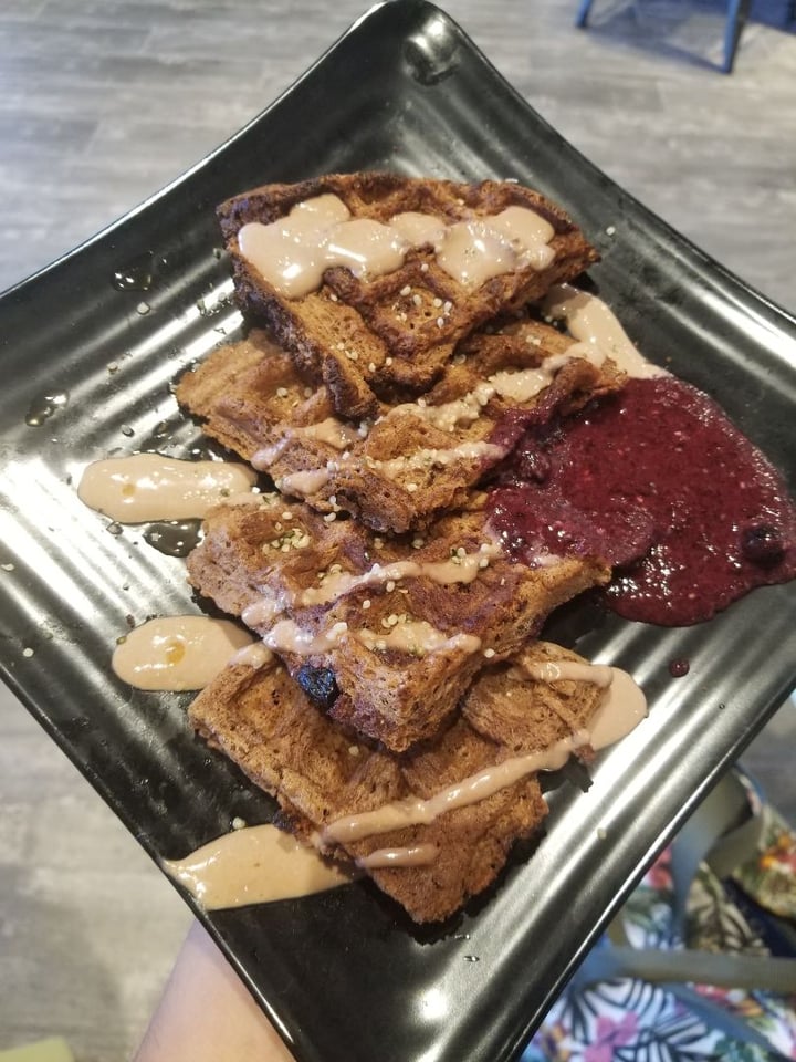 photo of Copper Branch Blueberry Cacao Gluten Free Waffle shared by @plantpoweredpotato on  22 Aug 2019 - review