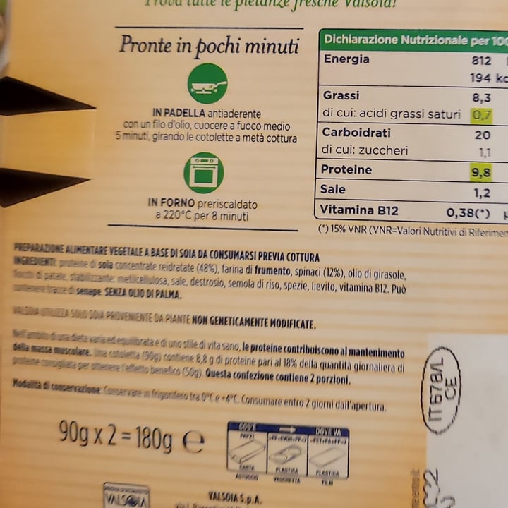 review photo of Valsoia Cotolette con spinaci shared by @sarveg on 08 Mar 2022 - review