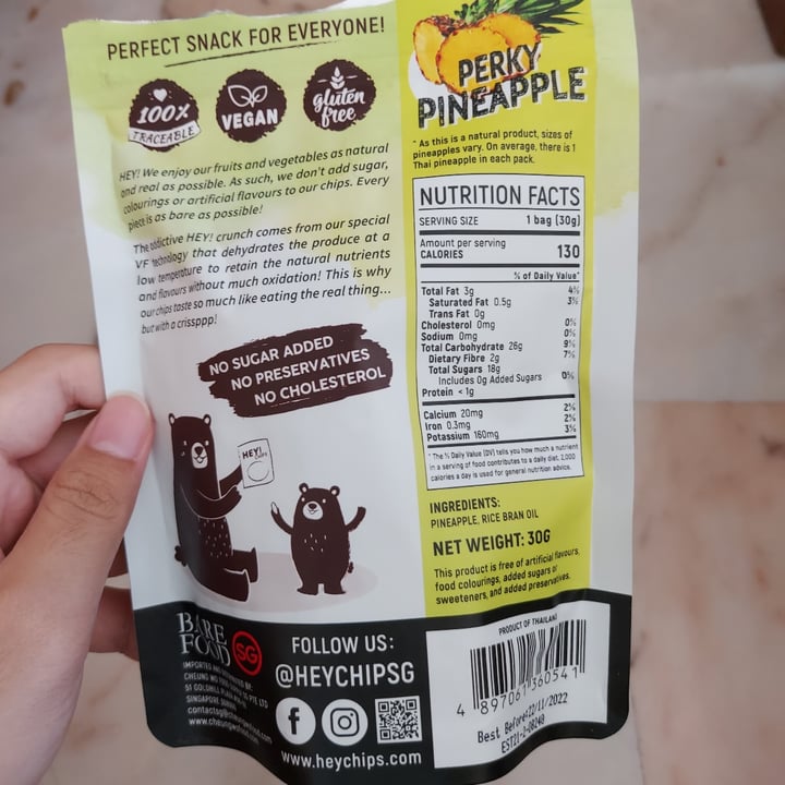 photo of Hey Chips Pineapple Chips shared by @yxxdk on  23 Jan 2022 - review