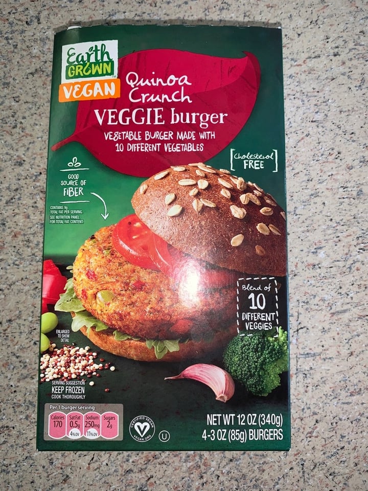 photo of Earth Grown Quinoa Crunch Veggie Burger shared by @vegancheese on  15 Apr 2020 - review