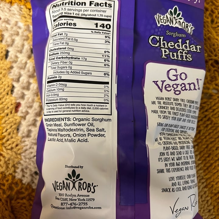 review photo of Vegan Rob's Cheddar Puffs shared by @rosemaryhill on 12 Nov 2022 - review