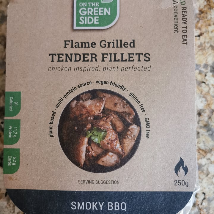 photo of On The Green Side Flame Grilled Tender Fillets Smokey bbq shared by @veganpower001 on  22 Feb 2021 - review