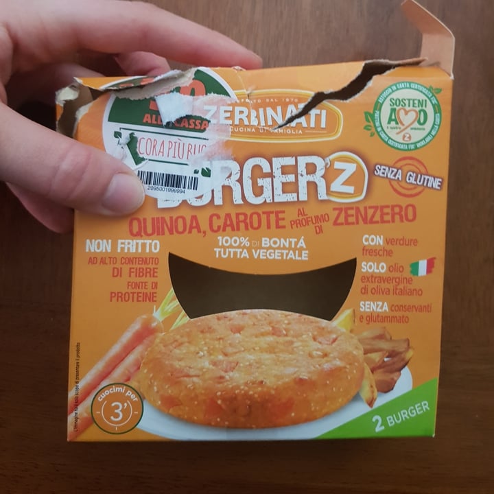 photo of Zerbinati Burger'Z Quinoa, Carote e Zenzero shared by @amberymoon on  02 Apr 2022 - review