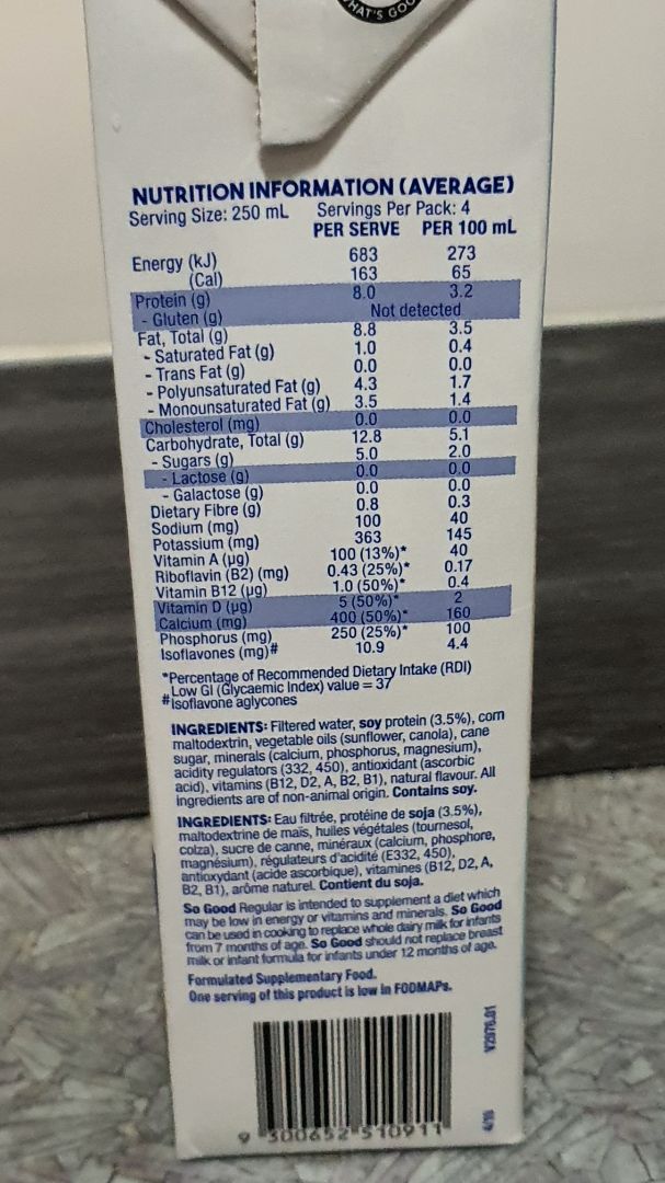 photo of So Good so Good Soy Milk shared by @arijit on  19 Apr 2020 - review