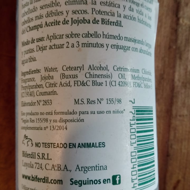 review photo of Biferdil balsamo aceite de jojoba shared by @lucytorres on 24 Aug 2020 - review