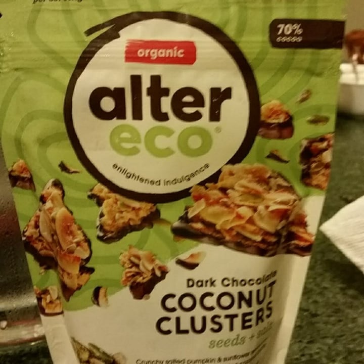 photo of Alter Eco Dark Chocolate Coconut Clusters shared by @veghead56 on  06 Nov 2020 - review
