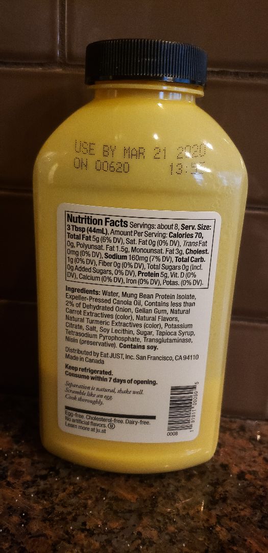 review photo of JUST Egg Plant-Based Scramble shared by @solarpunkvegan on 10 Feb 2020 - review