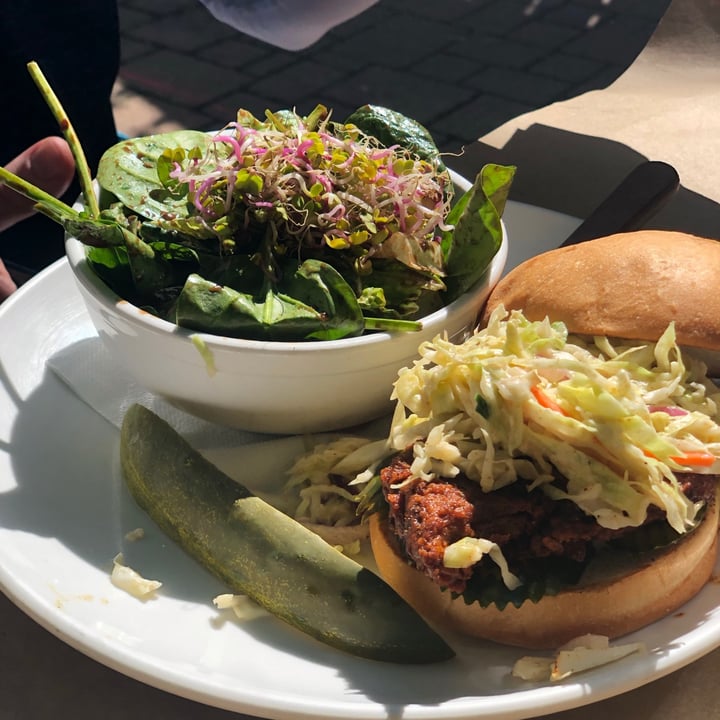 photo of Handlebar Nashville Hot Sandwich shared by @veganintheham on  21 Mar 2021 - review