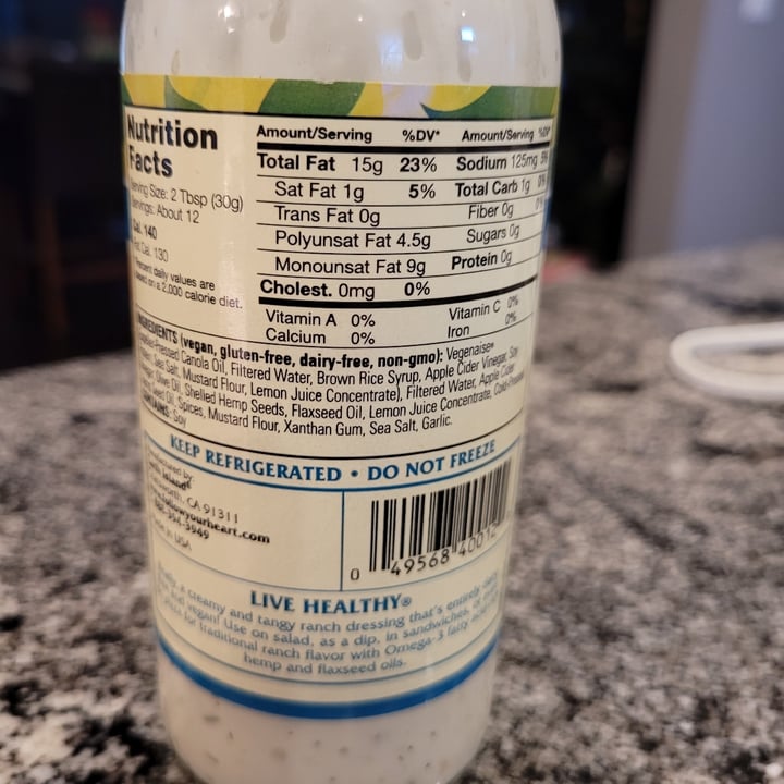 photo of Follow Your Heart High Omega Vegan Ranch shared by @mdonahue on  14 Feb 2021 - review
