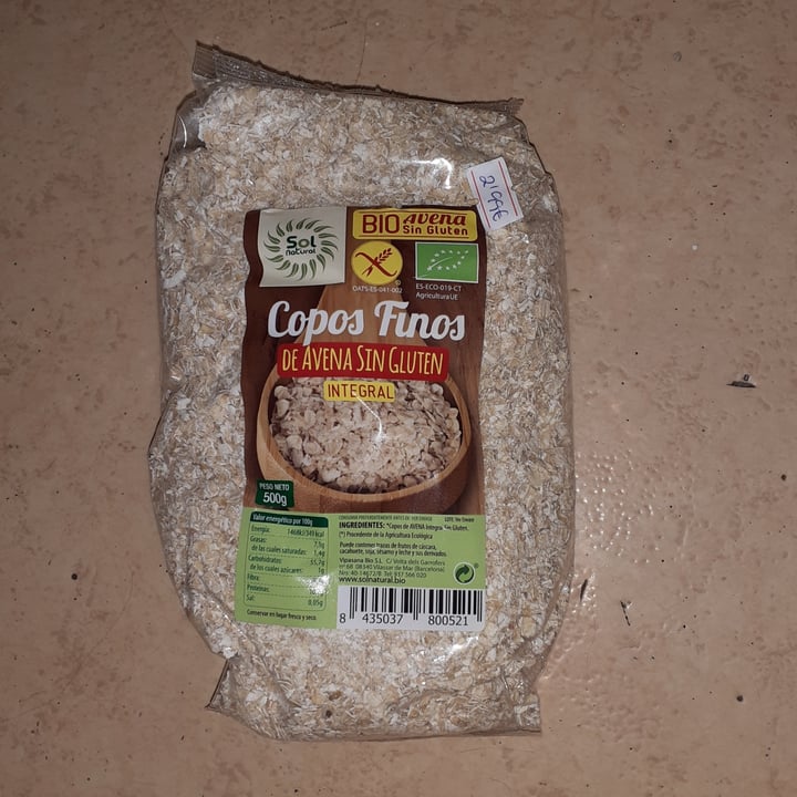 photo of Sol Natural Copos gruesos de avena integral sin gluten shared by @-iria- on  12 Aug 2021 - review