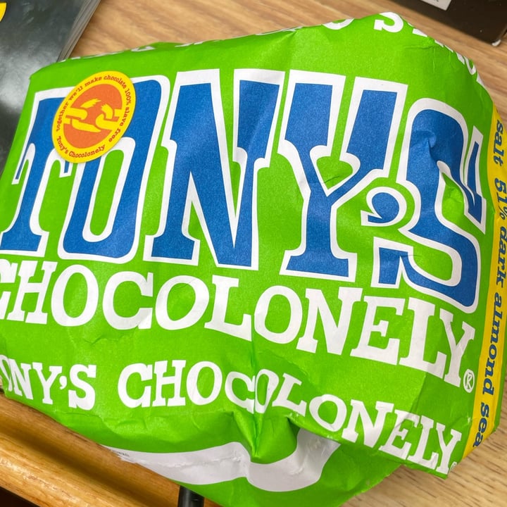 photo of Tony’s Chocolonely Dark Almond Sea Salt 51% shared by @thehumblechickpea on  06 Jun 2022 - review
