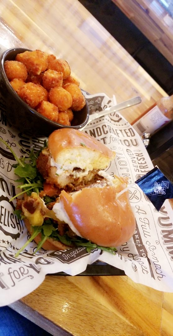 photo of The Bumbling Bee by Cast Iron Catering Co Southern Fried Double Dipped Fried Chikun Boss BBQ Bacon & Cheese shared by @theviolentvegan on  02 Apr 2020 - review