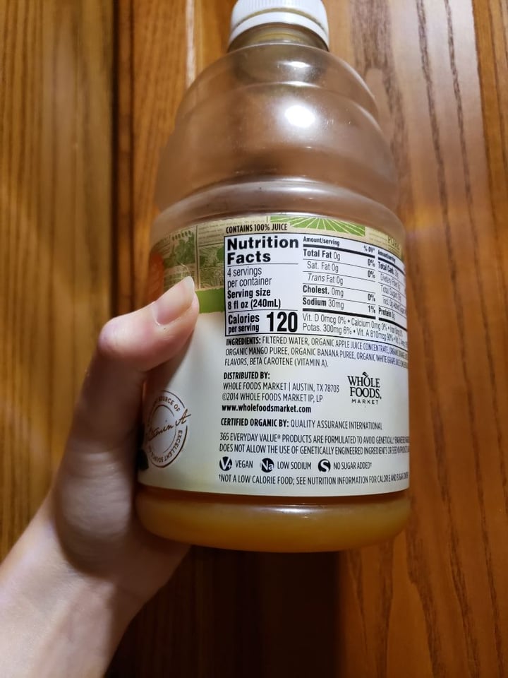 photo of 365 Whole Foods Market Orange Mango Juice shared by @michelleadina on  21 Apr 2020 - review