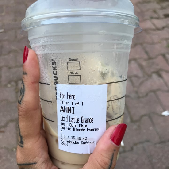 photo of Starbucks Iced Soy Latte shared by @annbience on  11 Jun 2022 - review
