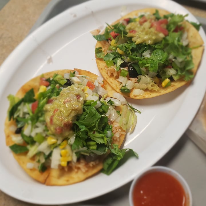 review photo of Three Amigos Mexican Taqueria Rice and Beans Tostadas shared by @mburgos on 01 Jan 2021 - review