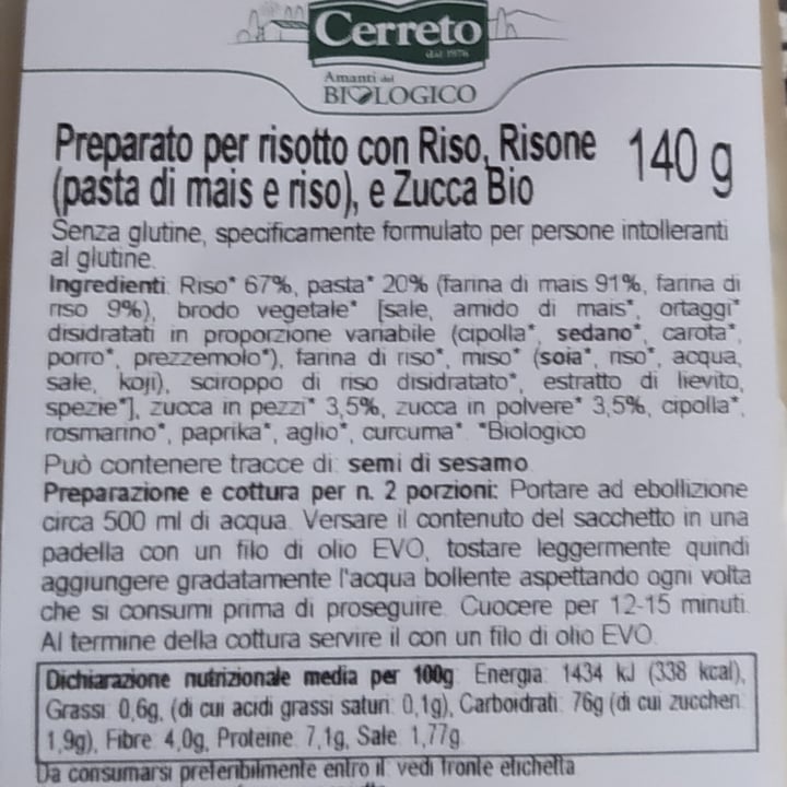 photo of Cerreto Risottone Alla Zucca shared by @maple15 on  02 Dec 2022 - review