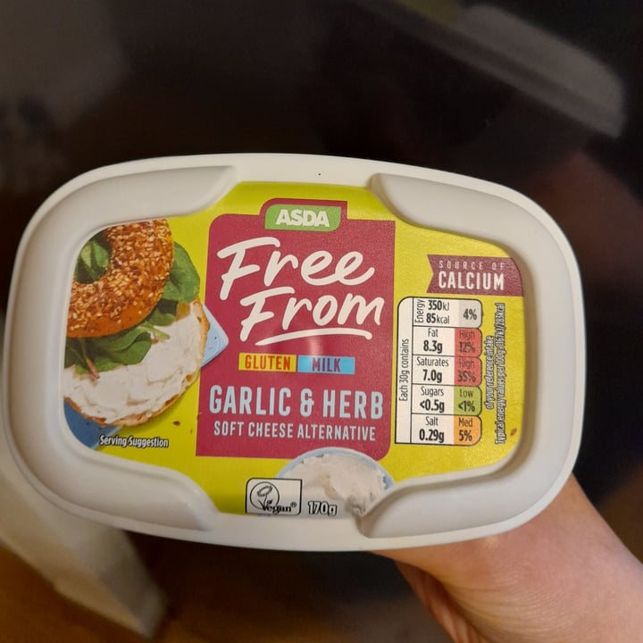 photo of ASDA Garlic and herb soft cheese alternative shared by @clarewatters on  19 Feb 2021 - review