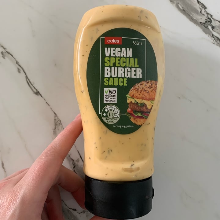 Coles Vegan Special Burger Sauce Review abillion