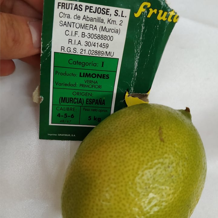 photo of Frutas Pejose Limón shared by @ditovegan on  10 Sep 2021 - review
