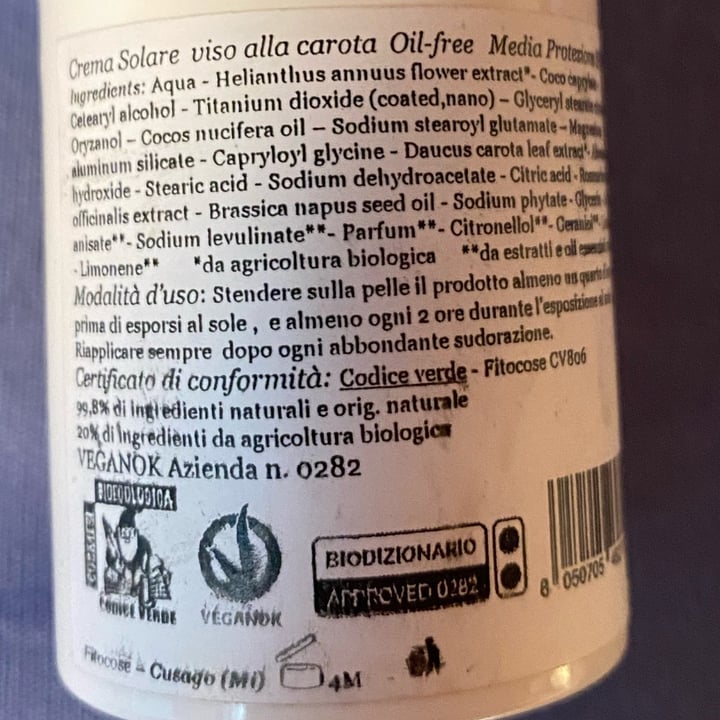photo of Fitocose Crema solare oil free shared by @alecannos on  27 Mar 2022 - review