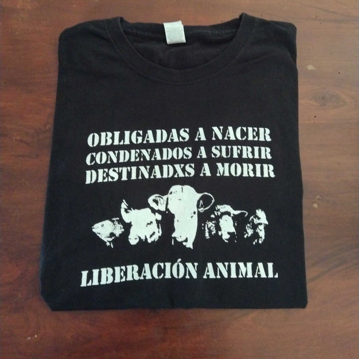 photo of Serigrafía vegana camiseta liberacion animal shared by @davidmastodon on  17 Oct 2022 - review