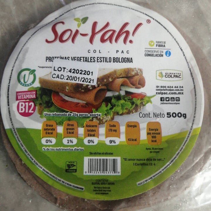 photo of Soi-yah! Proteinas Vegetales estilo Bologna shared by @sandradz on  24 Nov 2020 - review
