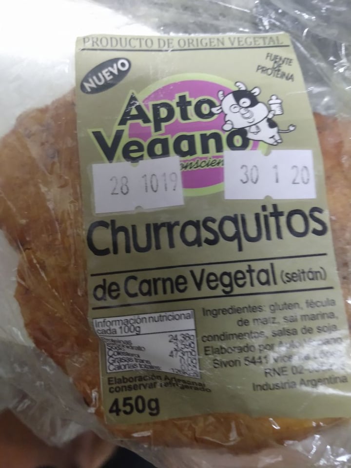 photo of Apto Vegano Consciente Churrasquitos de Seitan shared by @maroo8677 on  19 Dec 2019 - review