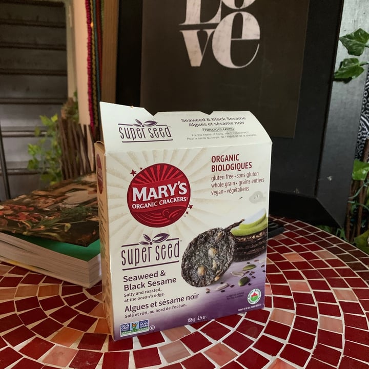 review photo of Mary’s organic crackers Seaweed & Black sesame shared by @angelaargentina on 12 Oct 2020 - review