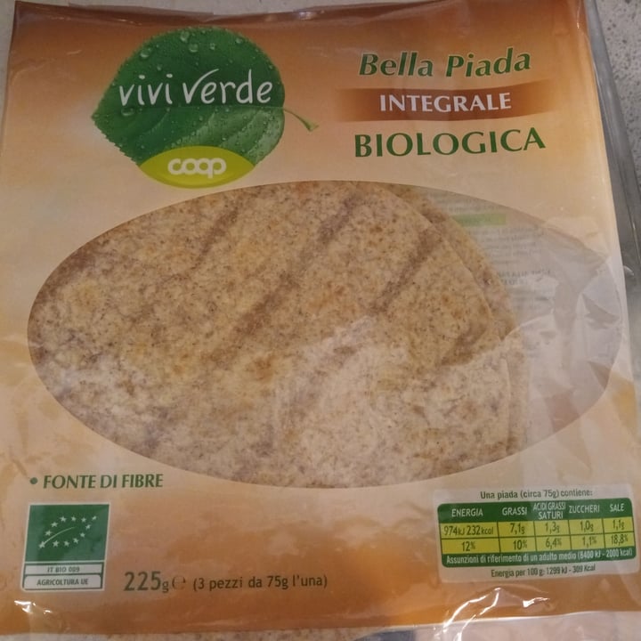 photo of Vivi Verde Coop Piadina integrale biologica shared by @chiaramisa61 on  12 Aug 2022 - review