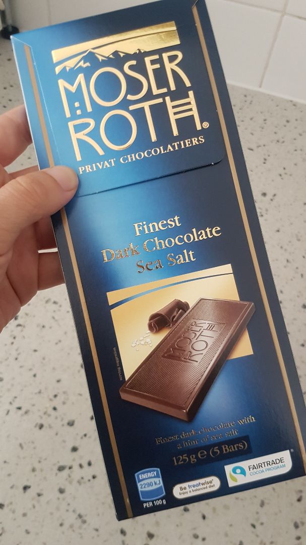 photo of Moser Roth Finest Dark Chocolate sea salt shared by @kmazz on  29 May 2020 - review