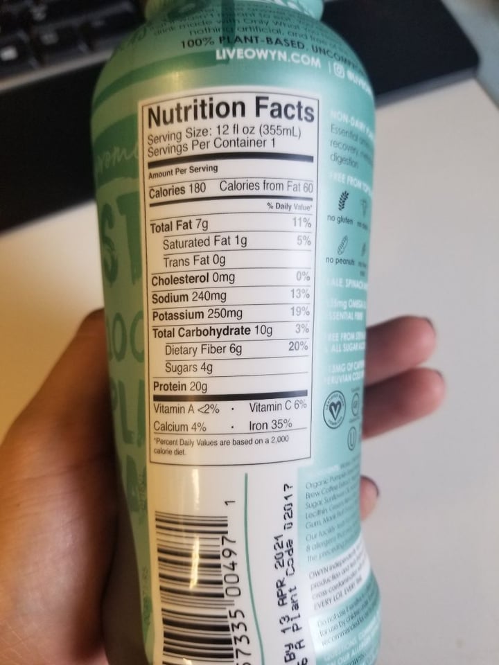 review photo of OWYN Protein Drink Cold Brew Coffee shared by @laurag034 on 11 Feb 2020 - review