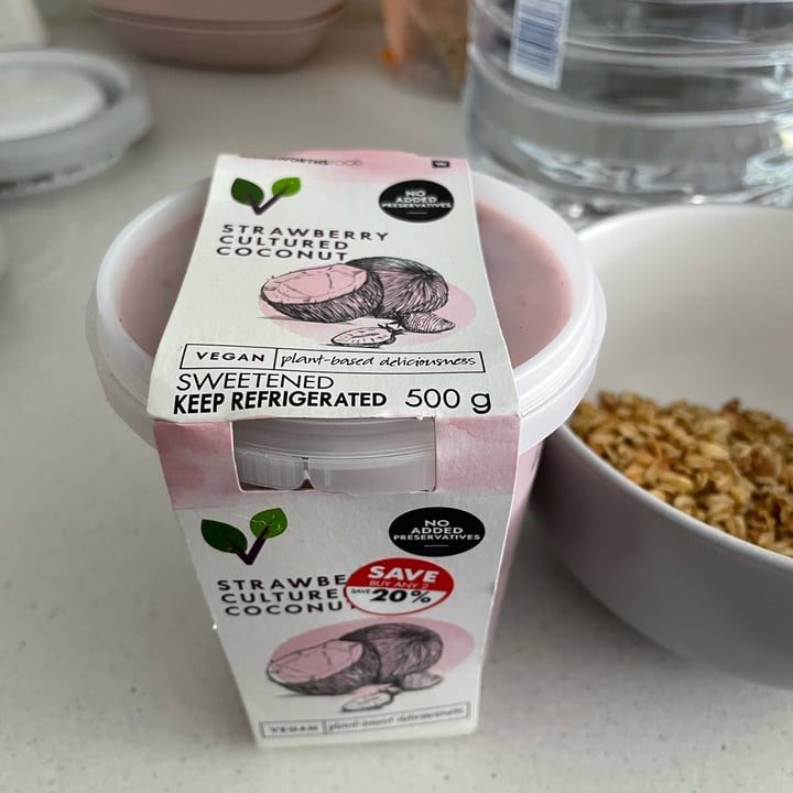 photo of Woolworths Food Strawberry Cultured Coconut Yoghurt shared by @jaxipop on  11 Feb 2022 - review
