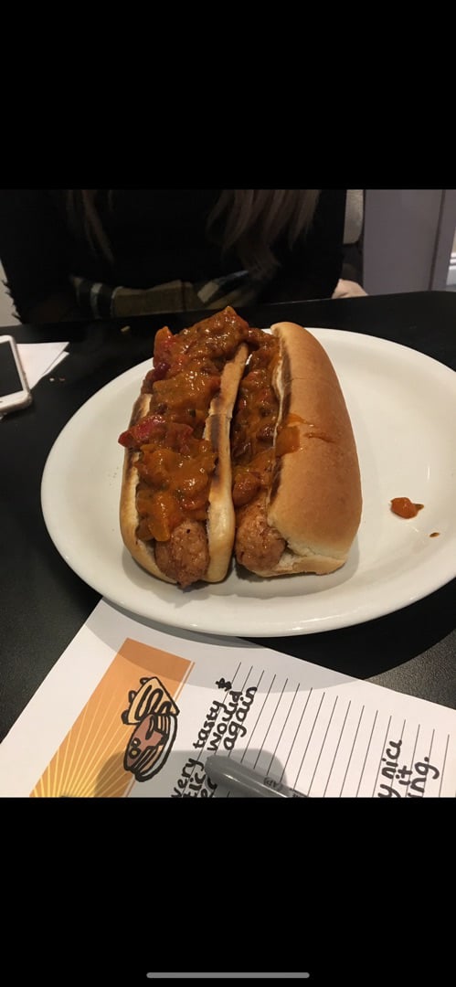 review photo of NYPD (New York Pancake Department) Limited Chilli hot dogs shared by @ciararichards on 14 Apr 2019 - review