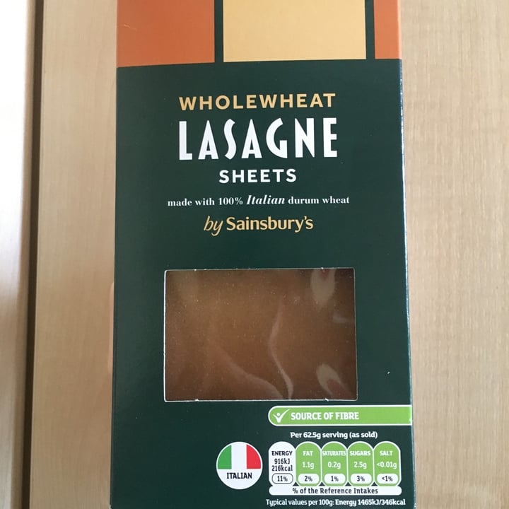 photo of Sainsbury's Wholewheat Lasagne Sheets shared by @gimlithecat on  26 May 2020 - review