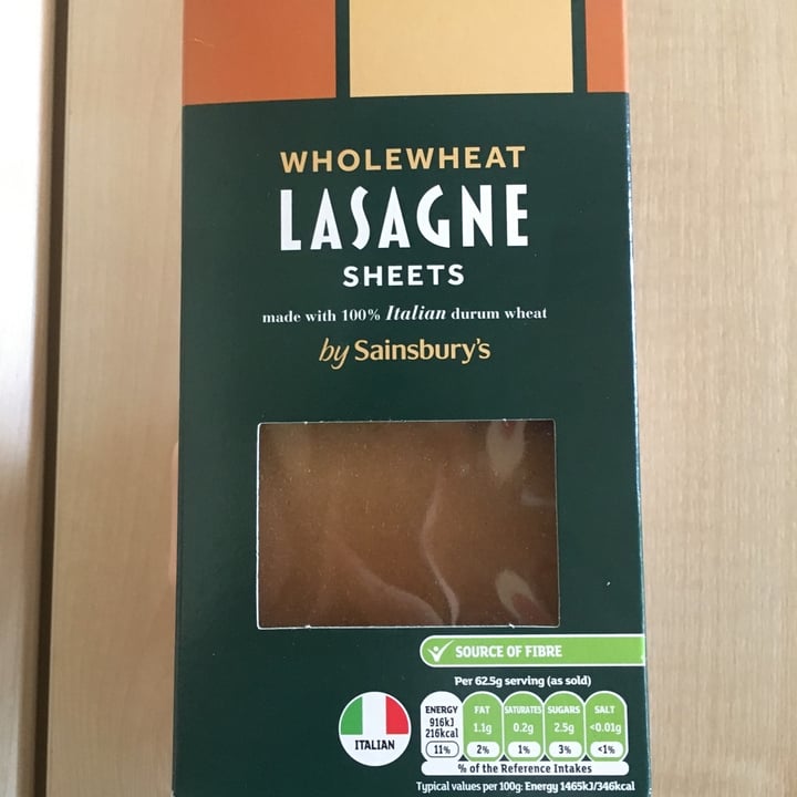 review photo of Sainsbury's Wholewheat Lasagne Sheets shared by @gimlithecat on 26 May 2020 - review