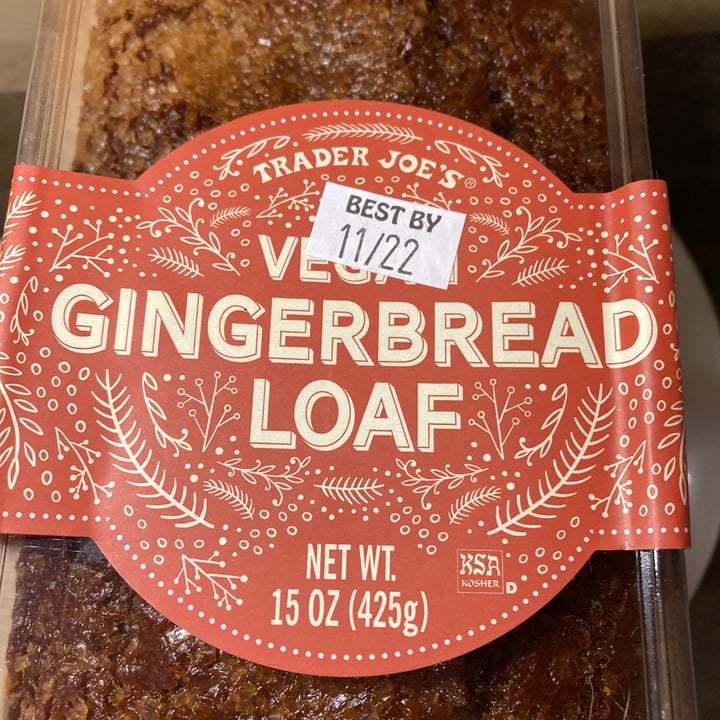 photo of Trader Joe's Vegan Gingerbread Loaf shared by @compassionatekisses on  20 Nov 2021 - review